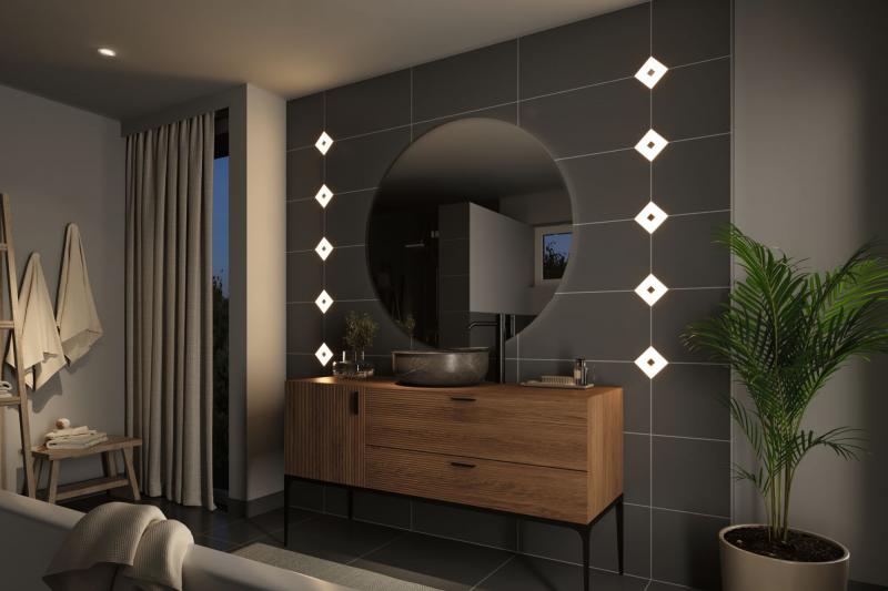 Paulmann 78417 LumiTiles Kabel Square Warmweiß 1,3m Schwarz Kunststoff