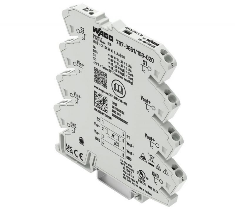 WAGO 787-3861/108-020 Elektronischer Schutzschalter 1-kanalig DC 24 V 1-8 A