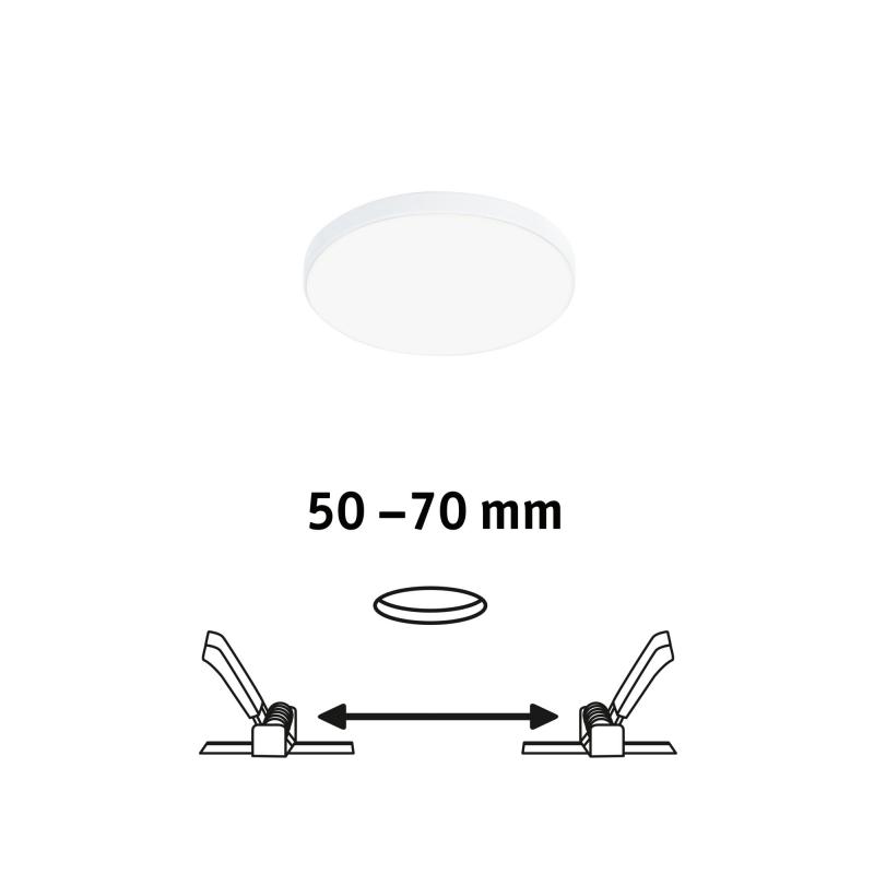 Paulmann 79932 VariFit LED Einbaupanel Veluna Edge schlicht Spritzwasser geschützt rund 90mm neutralweiß Weiß