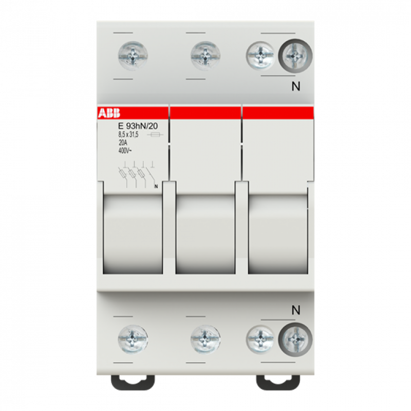 ABB E 93HN/20 Sicherungshalter, 3+N Pol, 20A für Sicherungseinsatz 8,5 x 31,5mm