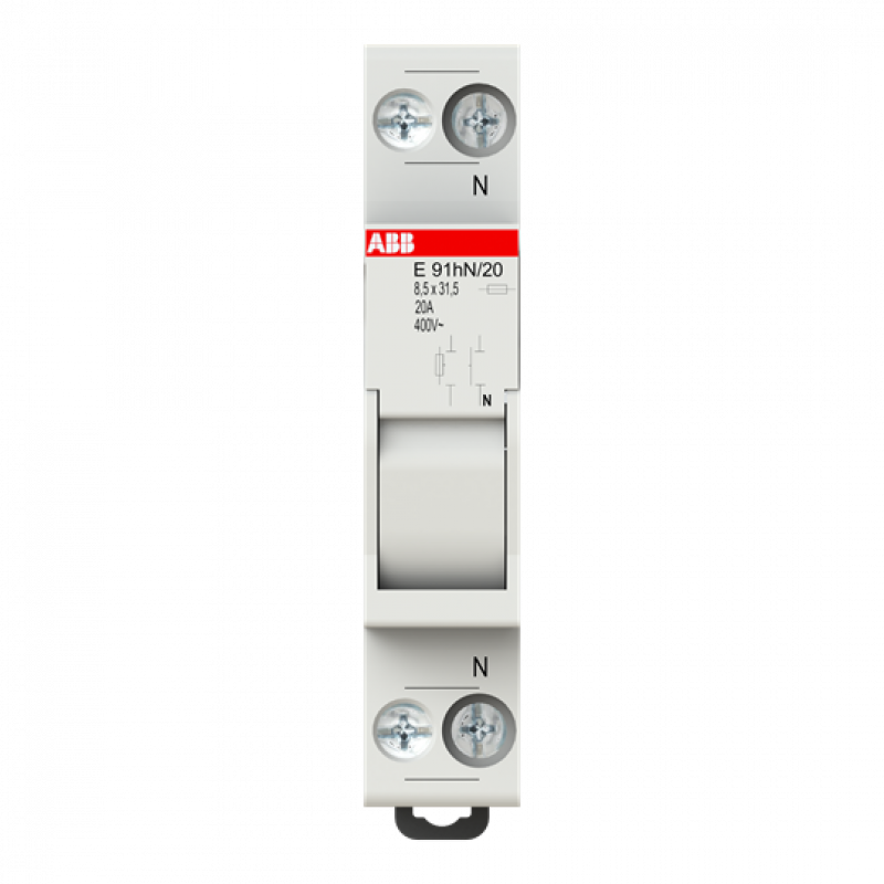 ABB E 91HN/20 Sicherungshalter, 1+N Pol, 20A für Sicherungseinsatz 8,5 x 31,5mm