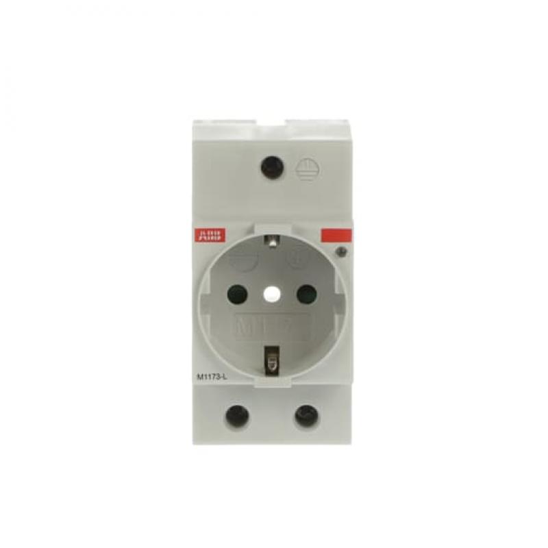 ABB M1173-L SCHUKO-Steckdose Italien lichtgrau, RAL 1173 mit integrierter Kontrollleuchte