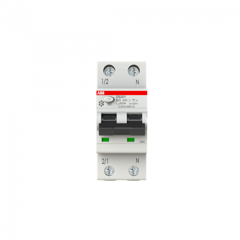ABB DS201 B13 A10 FI/LS-Schalter 6kA, 1P+N, Typ A, B 13, 10mA