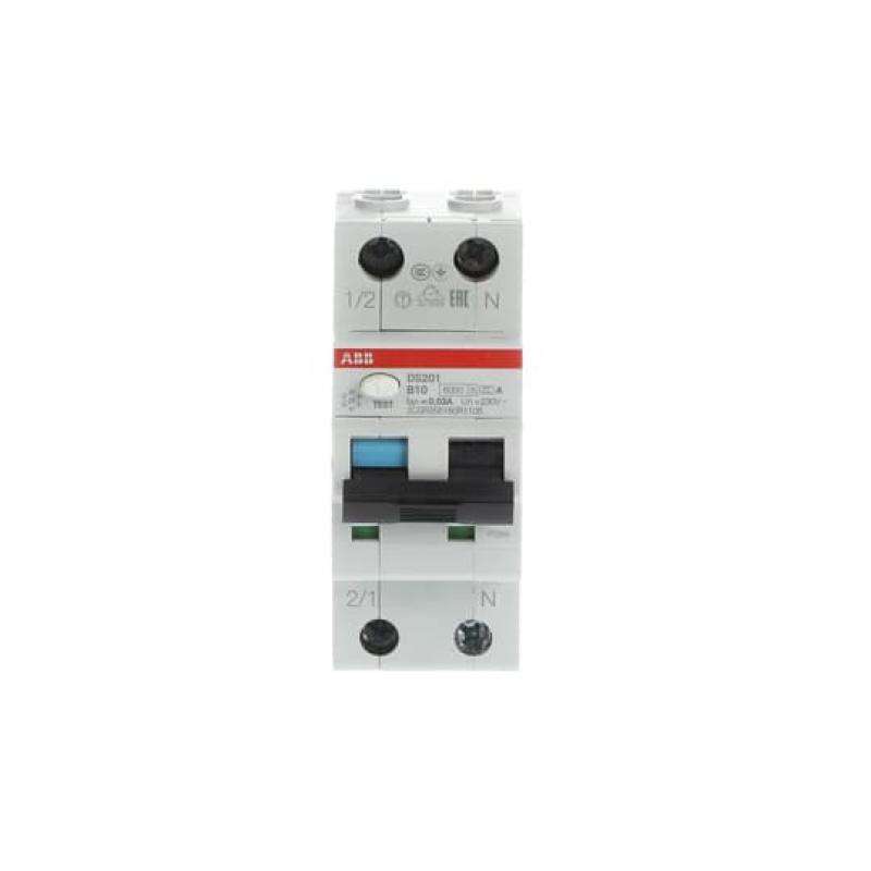 ABB DS201 B10 A30 FI/LS-Schalter 6kA, 1P+N, Typ A, B 10, 30mA