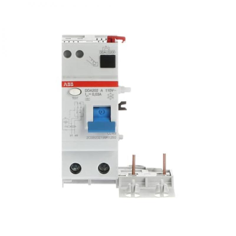 ABB DDA202 A-25/0.03 110V FI-Block Typ A 110V RCU, 2P, 25A, 30mA, f.110V AC-Netz