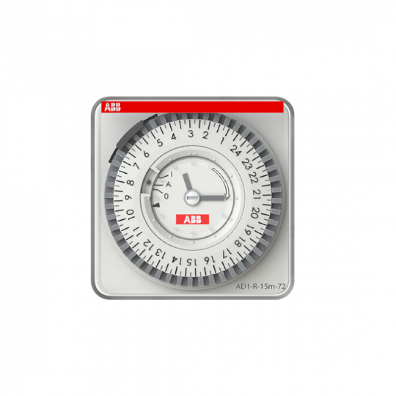 ABB AD1-R-15m-72 Analoge Zeitschaltuhr Tagesprogramm 15-min-Takt, 230 V AC, 72x72mm Fronteinbau