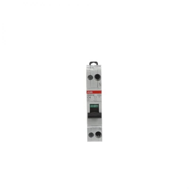 ABB SN201 M-C4 Sicherungsautomat C-Char., 10 kA, 4 A, 1P+N Neutralleiter rechts