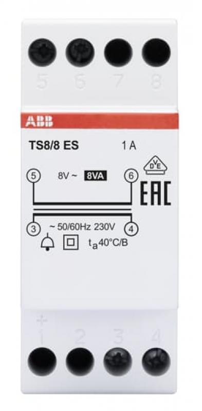 ABB TS 8/8 ES Klingeltransformator 8 VA, 8 V AC, Energy Saving