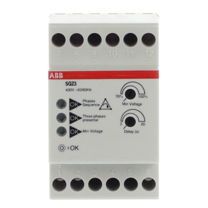 ABB SQZ3 Phasenfolgerelais, 400 V AC dreiphasig, 50/60 Hz, 1 Wechsler