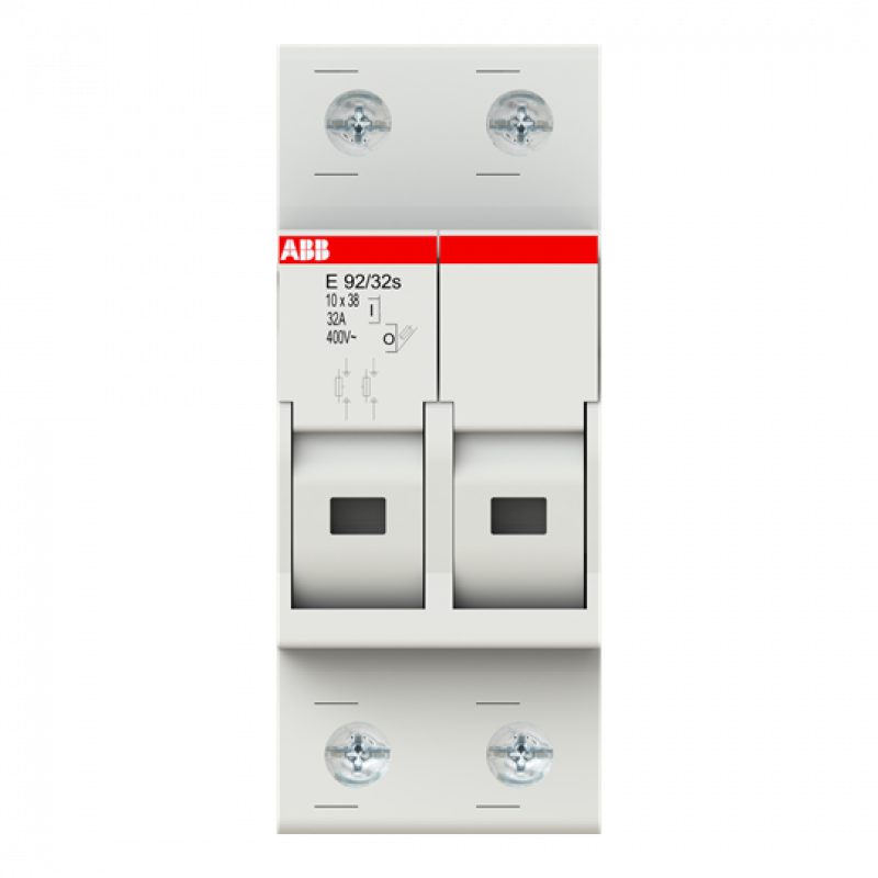 ABB E 92/32s Sicherungs-Trennschalter, 2Pol, 32A für Sicherungseinsatz 10,3 x 38mm AC-22B mit Sicherungsüberwachungsanzeige
