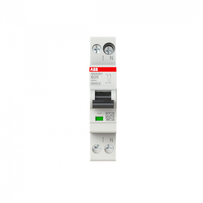 ABB SNX201-B25 Sicherungsautomat B-Char., 6KA, 1P+N, 25 A FlexLine Push-in Technologie