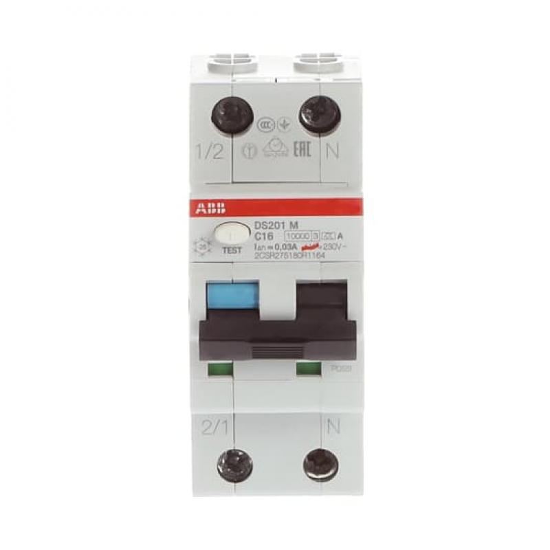 ABB DS201 M C16 A30 FI/LS-Schalter 10kA, 1P+N, Typ A, C 16, 30mA