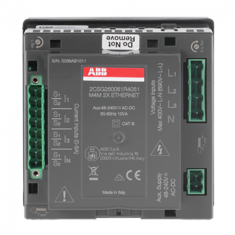 ABB M4M 2X ETHERNET Netzanalysegerät, Hutschienen-Gerät ohne Display, Protokoll: Modbus TCP/IP