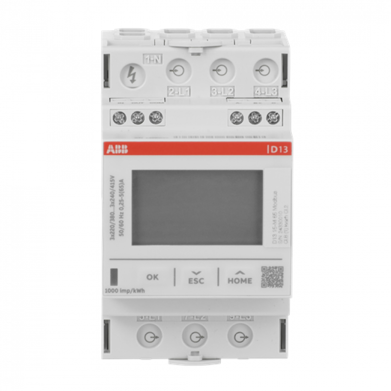 ABB D13 15-M 65 MODBUS Drehstromzähler 65 A, Modbus RTU, MID, 1 digitaler Eingang und Ausgang