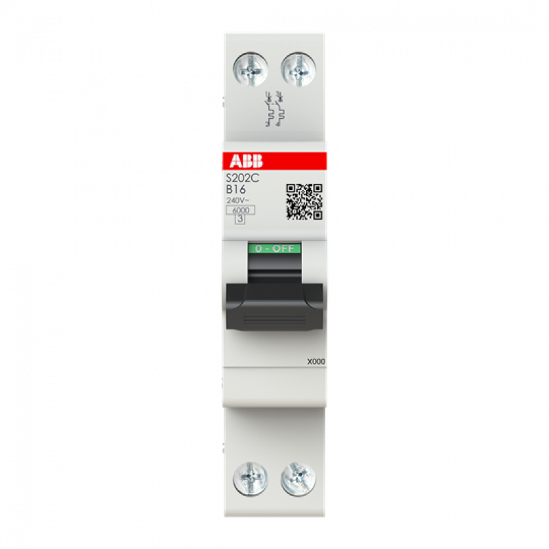 ABB S202C-B16 Sicherungsautomat    2P - 16 A - B(230 V) 6 kA