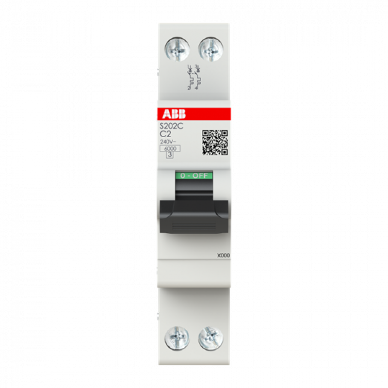 ABB S202C-C2 Sicherungsautomat    2P - 2 A - C(230 V) 6 kA