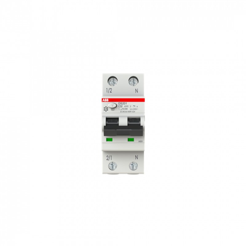 ABB DS201 C32 A30 FI/LS-Schalter 6kA, 1P+N, Typ A, C 32, 30mA