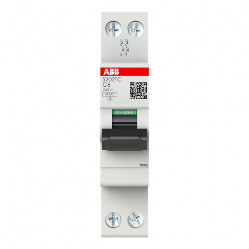ABB S202TC-C6 Sicherungsautomat    2P - 6 A - C(230 V) 6 kA