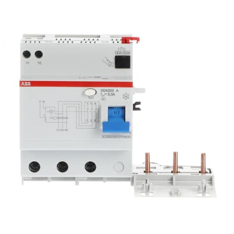 ABB DDA203 A-63/0.3 FI-Block für S203/S303 3P, Typ A, 63A, 300mA