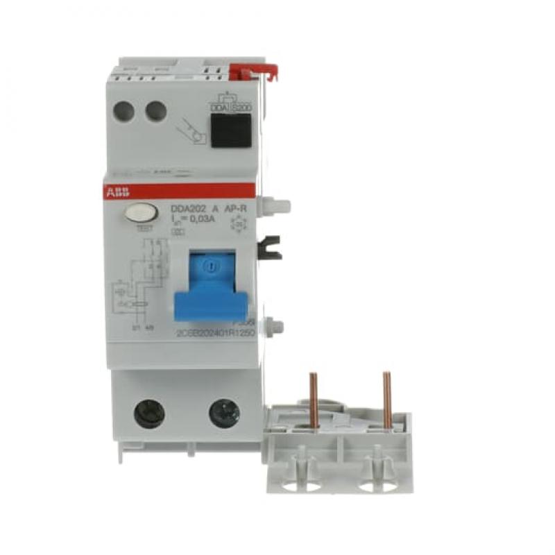 ABB DDA202 A-25/0.03 AP-R FI-Block für S202/S302 2P, Typ A, 25A, 30mA, kurzzeitverzögert