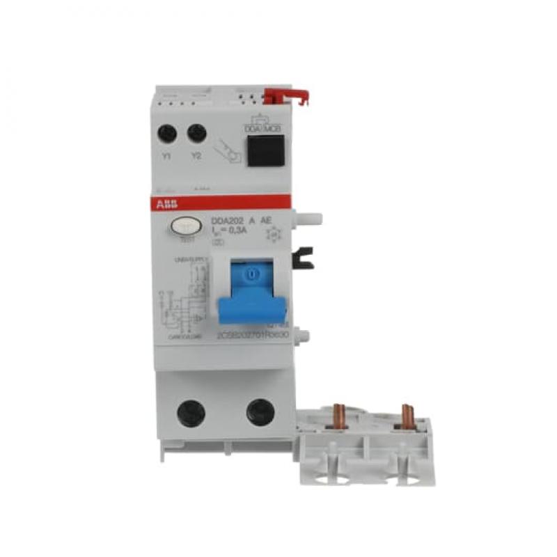 ABB DDA202 A-63/0.3 AE FI-Block für S202/S302 2P, Typ A, 63A, 300mA, Not Aus Funktion