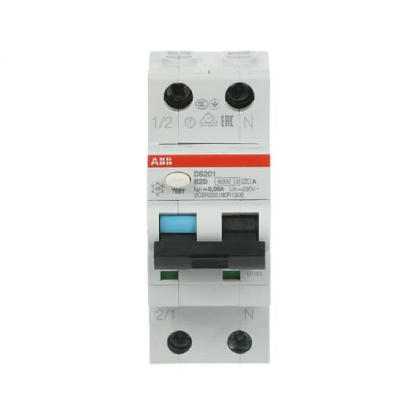 ABB DS201 B20 A30 FI/LS-Schalter 6kA, 1P+N, Typ A, B 20, 30mA