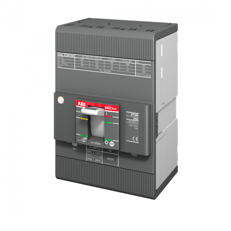 ABB XT3N 250 MA 200 Im=1200...2400 3p F F Kompaktleistungsschalter Tmax XT3 mit vorderseitigen Anschlüssen, 3polig