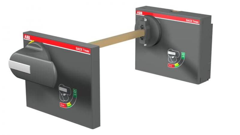 ABB RHE_EM XT6 W EMER. RETURNED Drehantrieb, rot/gelb, ausfahrbar Zubehör für XT6