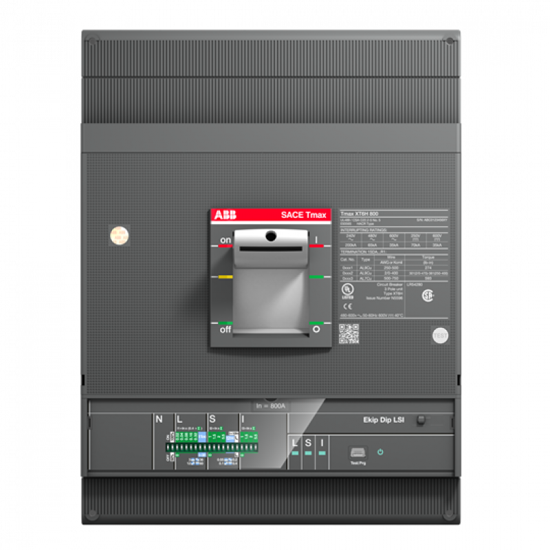 ABB XT6S 800 Ekip M Dip I (MCP) 600 3p FF UL Kompaktleistungsschalter Tmax XT6 mit vorderseitigen Anschlüssen, 3polig