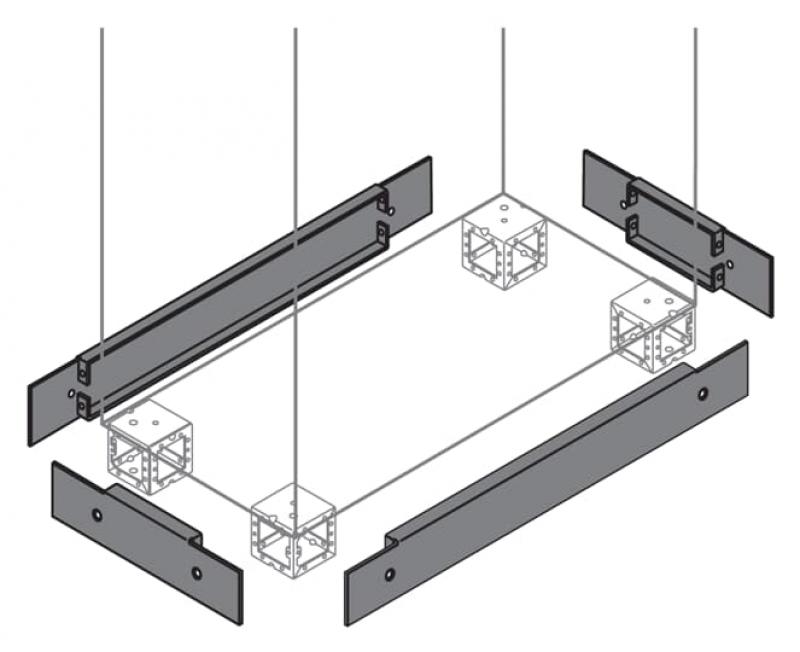 ABB IS2-ZN1000 2 Sockelblenden H=100mm B= 1000mm, Lackierung: grau, RAL 7012