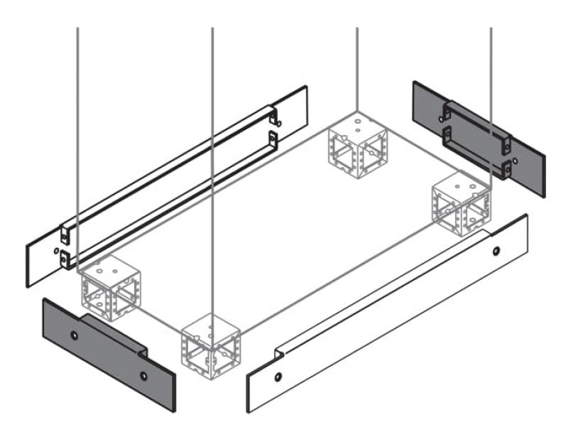 ABB IS2-ZN5000 2 Sockelblenden H=100mm, B=500mm, Lackierung: grau, RAL 7012