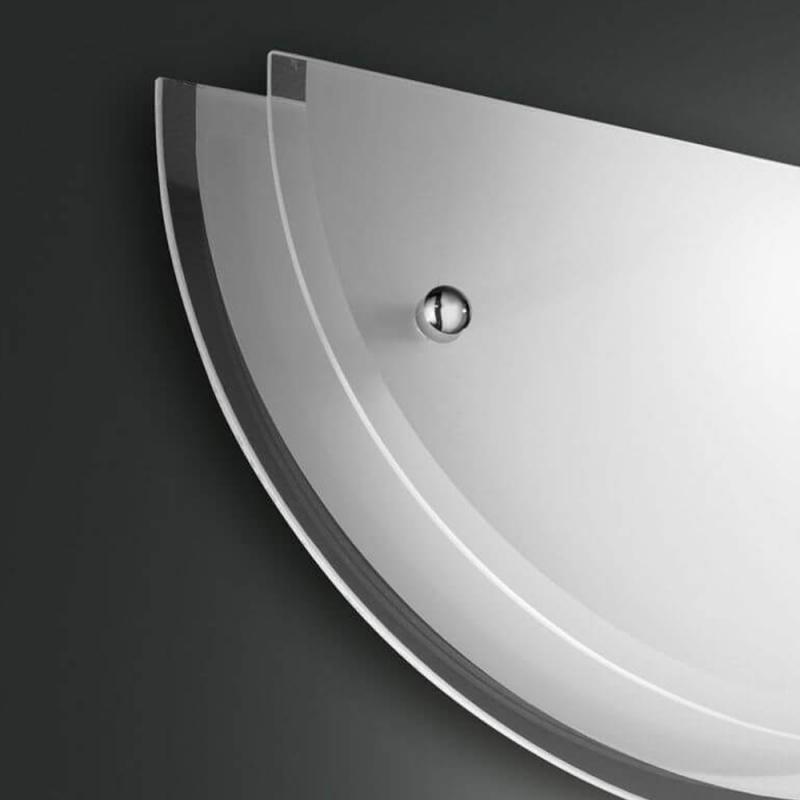 Hill Wandleuchte Glas mit Facettenschliff in Weiss Fabas Luce