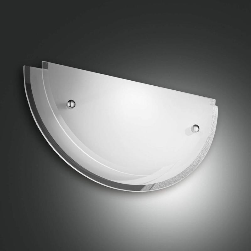 Hill Wandleuchte Glas mit Facettenschliff in Weiss Fabas Luce