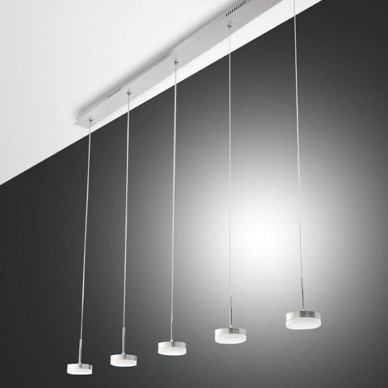 Dunk Pendelleuchte LED 5x8W Aluminium gebürstet dimmbar Fabas Luce
