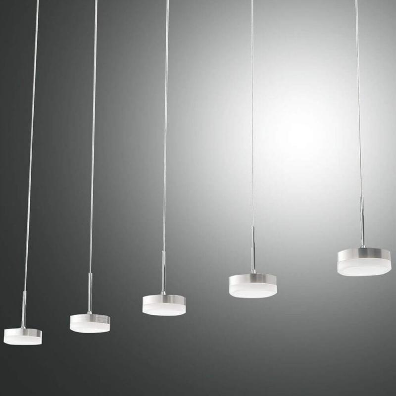 Dunk Pendelleuchte LED 5x8W Aluminium gebürstet dimmbar Fabas Luce