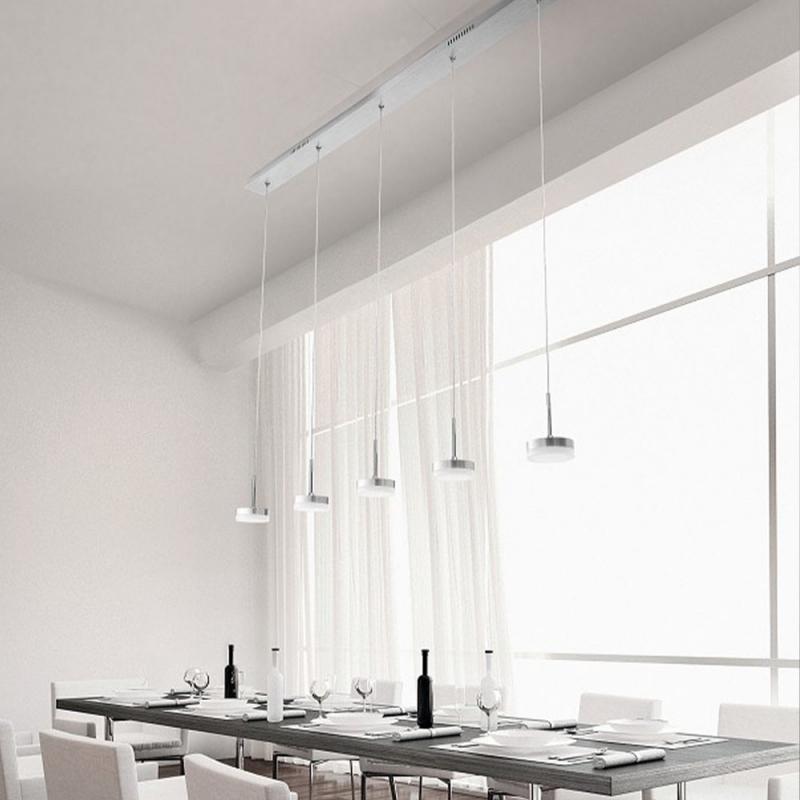 Dunk Pendelleuchte LED 5x8W Aluminium gebürstet dimmbar Fabas Luce