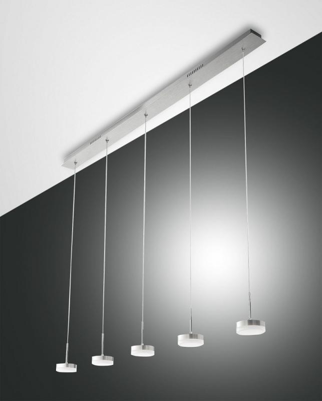 Dunk Pendelleuchte LED 5x8W Aluminium gebürstet dimmbar Fabas Luce