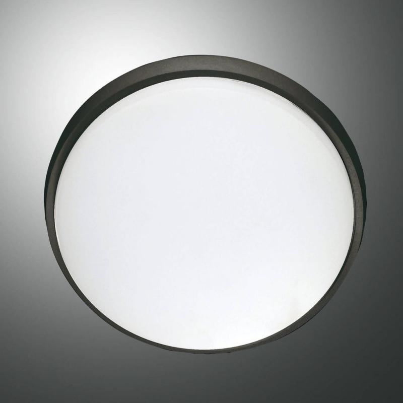 Fabas Luce 3315-61-101 LED Außen-Deckenleuchte Olly Ø240mm 23W Warmweiß IP54 Schwarz