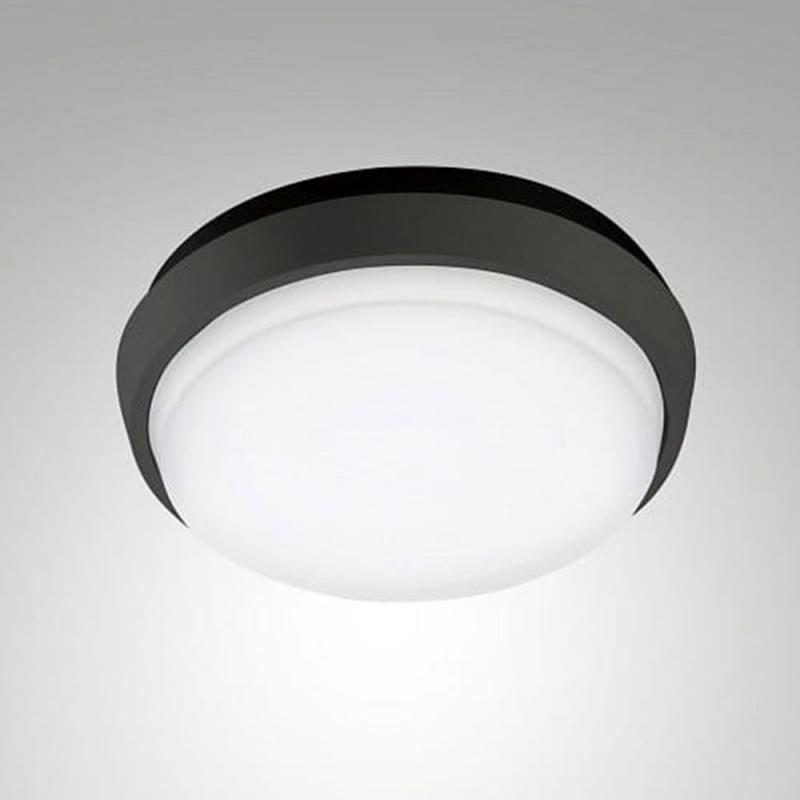 Fabas Luce 3315-69-101 LED Außen Deckenleuchte Olly Ø180mm 10W Warmweiß IP54 Schwarz