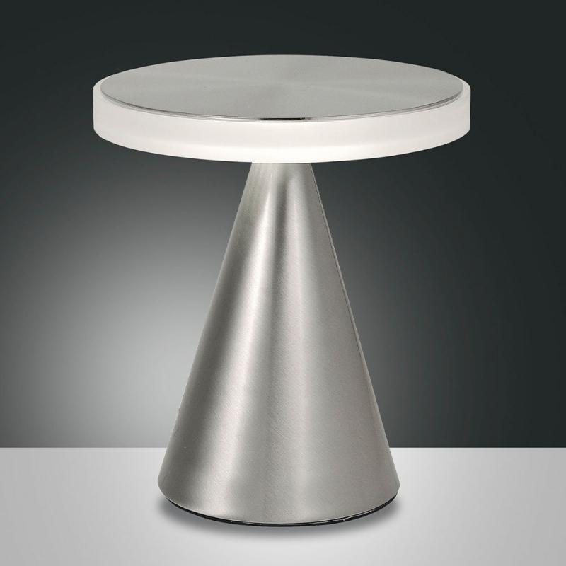 Neutra Tischleuchte LED 1x12W Nickel satiniert Touchdimmer Fabas Luce