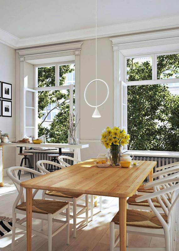 Sirio Filigrane runde LED Pendelleuchte in Weiss von Fabas Luce