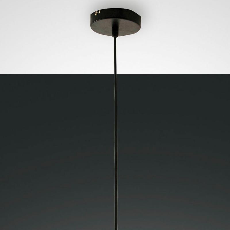 Maia Pendelleuchte Rauchglas geblasen schwarz Fabas Luce