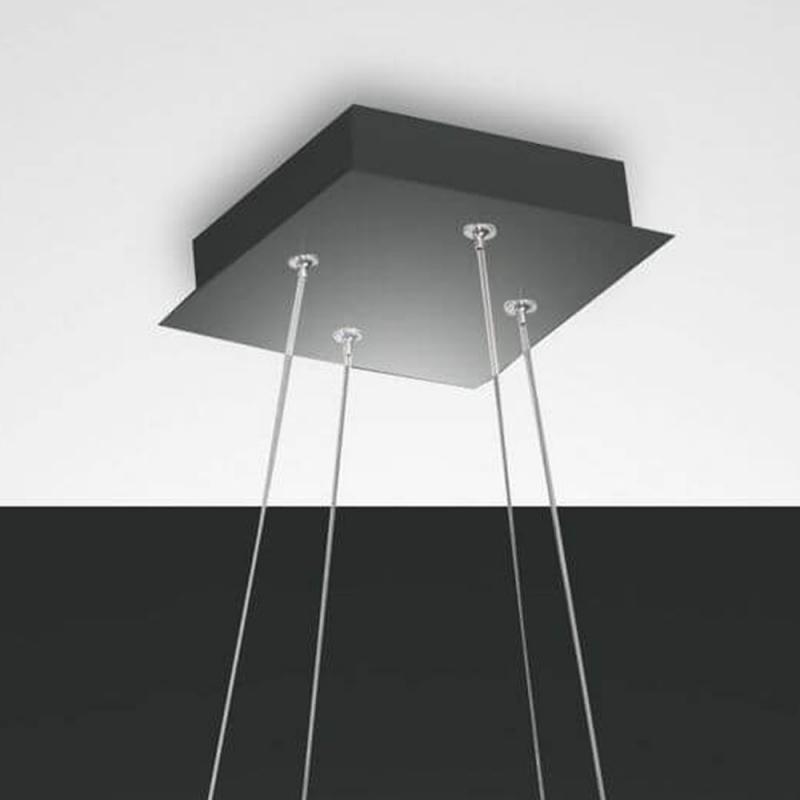 Quadratische Bard LED Pendelleuchte LED in Anthrazit 42x42cm Fabas Luce