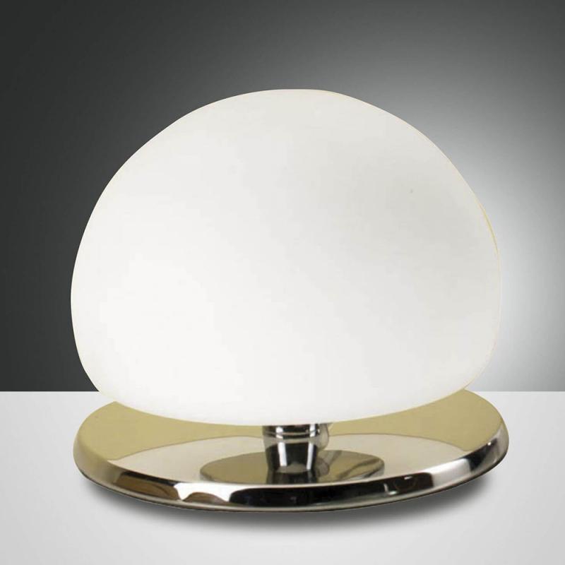 Morgana Zeitlose LED Nacht-Tischleuchte Verchromt dimmbar von Fabas Luce