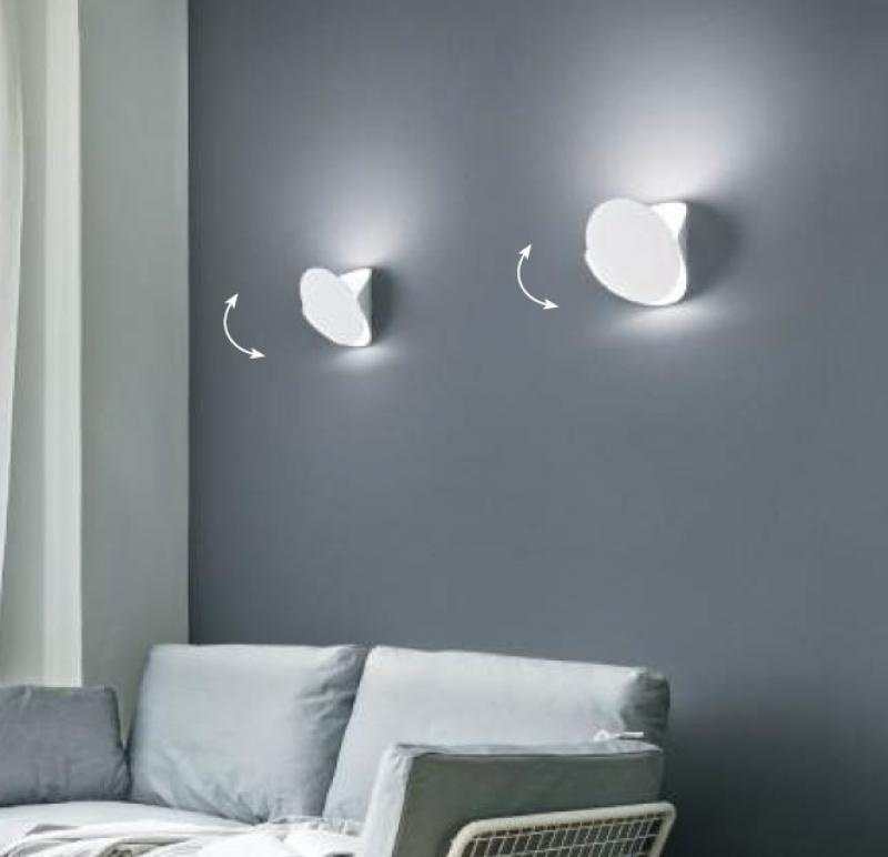 Verstellbare dimmbare LED-Wandleuchte Shield Weiss Fabas Luce