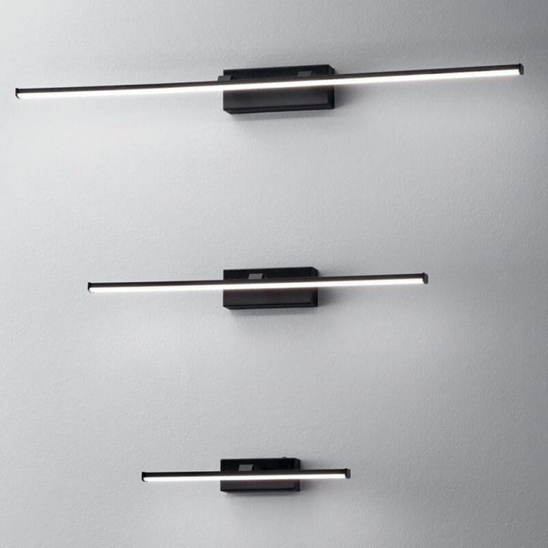 Große Nala LED Wandleuchte als Spiegel- und Bilderleuchte in Schwarz von Fabas Luce