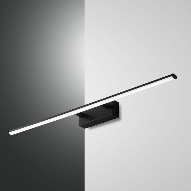 Große Nala LED Wandleuchte als Spiegel- und Bilderleuchte in Schwarz von Fabas Luce