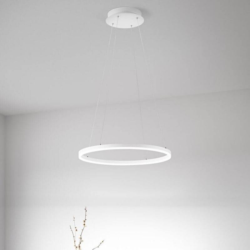FABAS LUCE FAB-3508-40-102-01 Giotto LED Pendelleuchte Ø60cm 36W Warmweiß Weiß dimmbar Smartluce