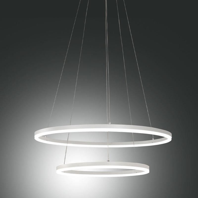 FABAS LUCE FAB-3508-45-102-01 Giotto LED Pendelleuchte 2-fach Ø40/60cm 52W Warmweiß Weiß dimmbar Smartluce