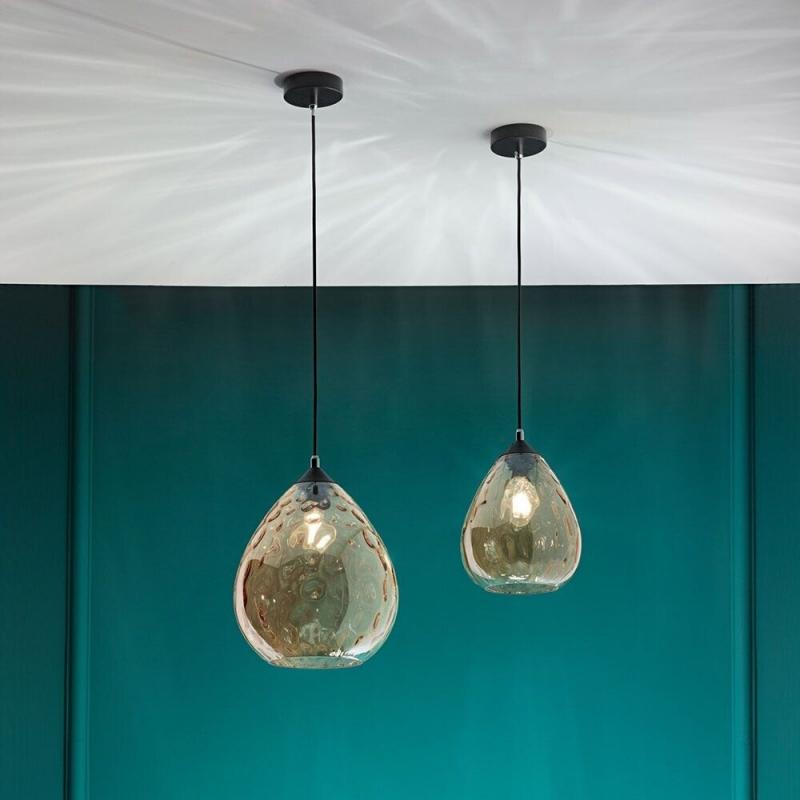 FABAS LUCE FAB-3518-45-125-01 Gisella Pendelleuchte Ø26cm E27 Amber Schwarz Smartluce